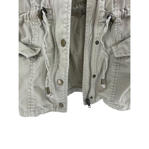 Cato Army Green Military Cinched Embellished Full Zip Jacket Women's Size Small - Picture 3 of 6